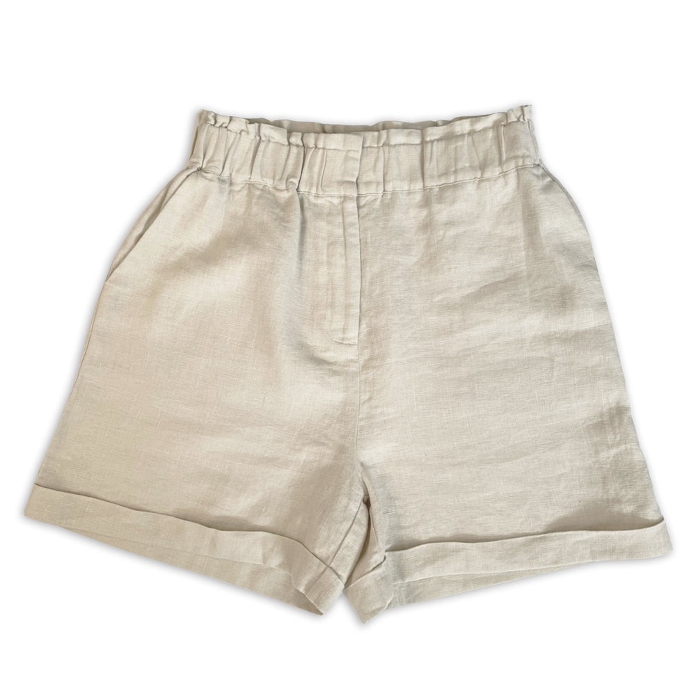 Sand Ruffle Edge Linen Shorts | Sustainable Womenswear | Albaray
