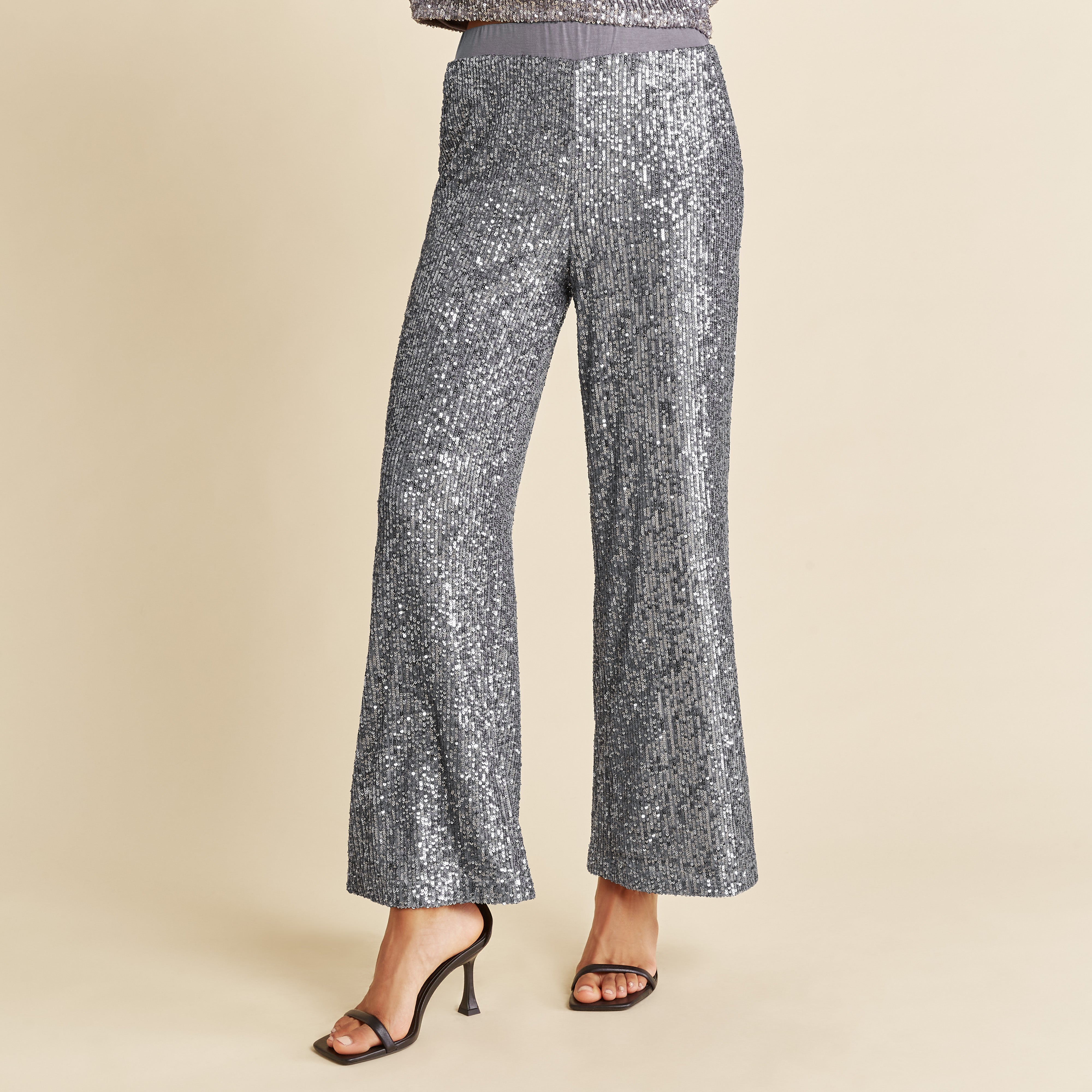 Never Fully Dressed Petite SEQUIN TROUSERS - Trousers - silver-coloured -  Zalando.ie