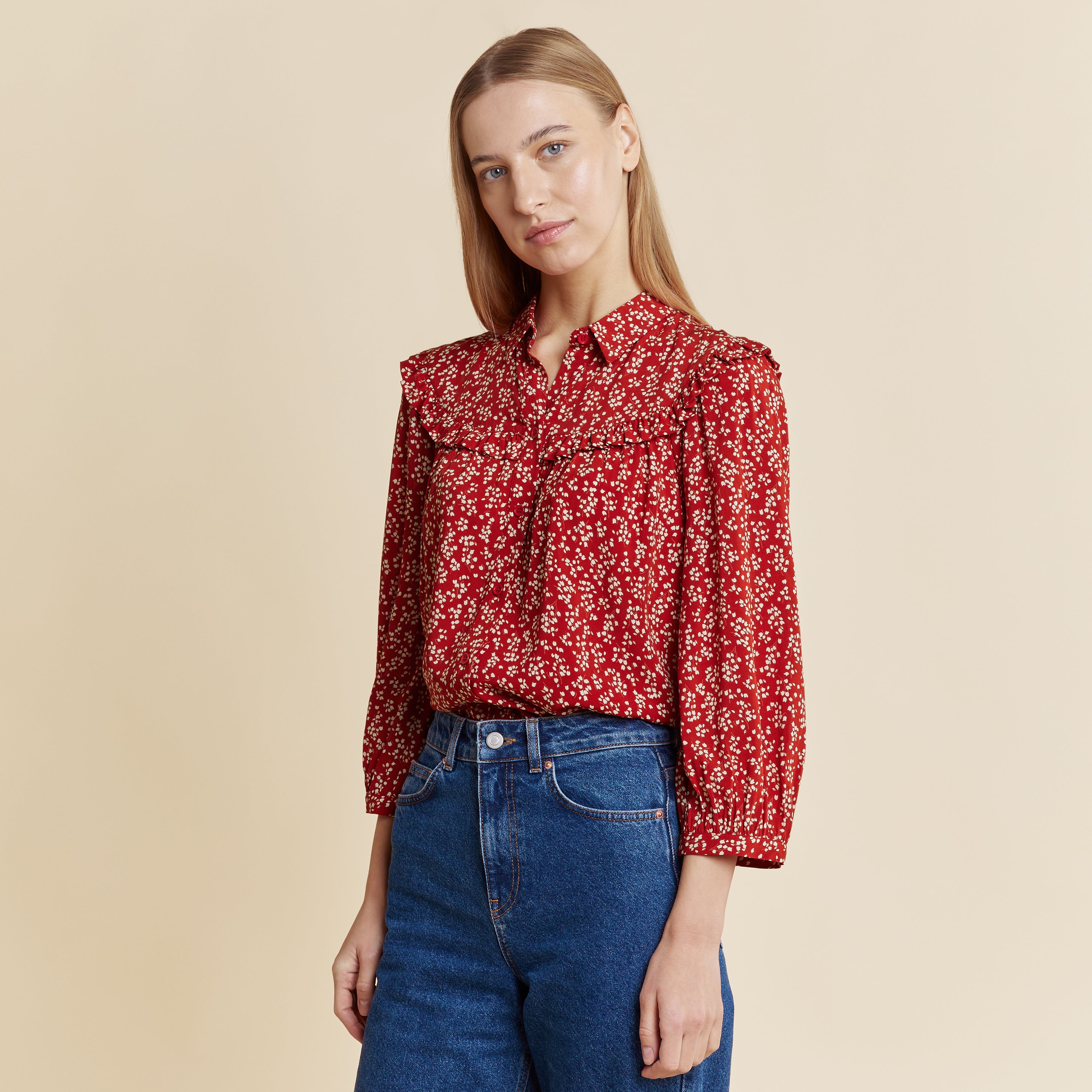 Mini Tulip Ruffle Yoke Blouse – Albaray