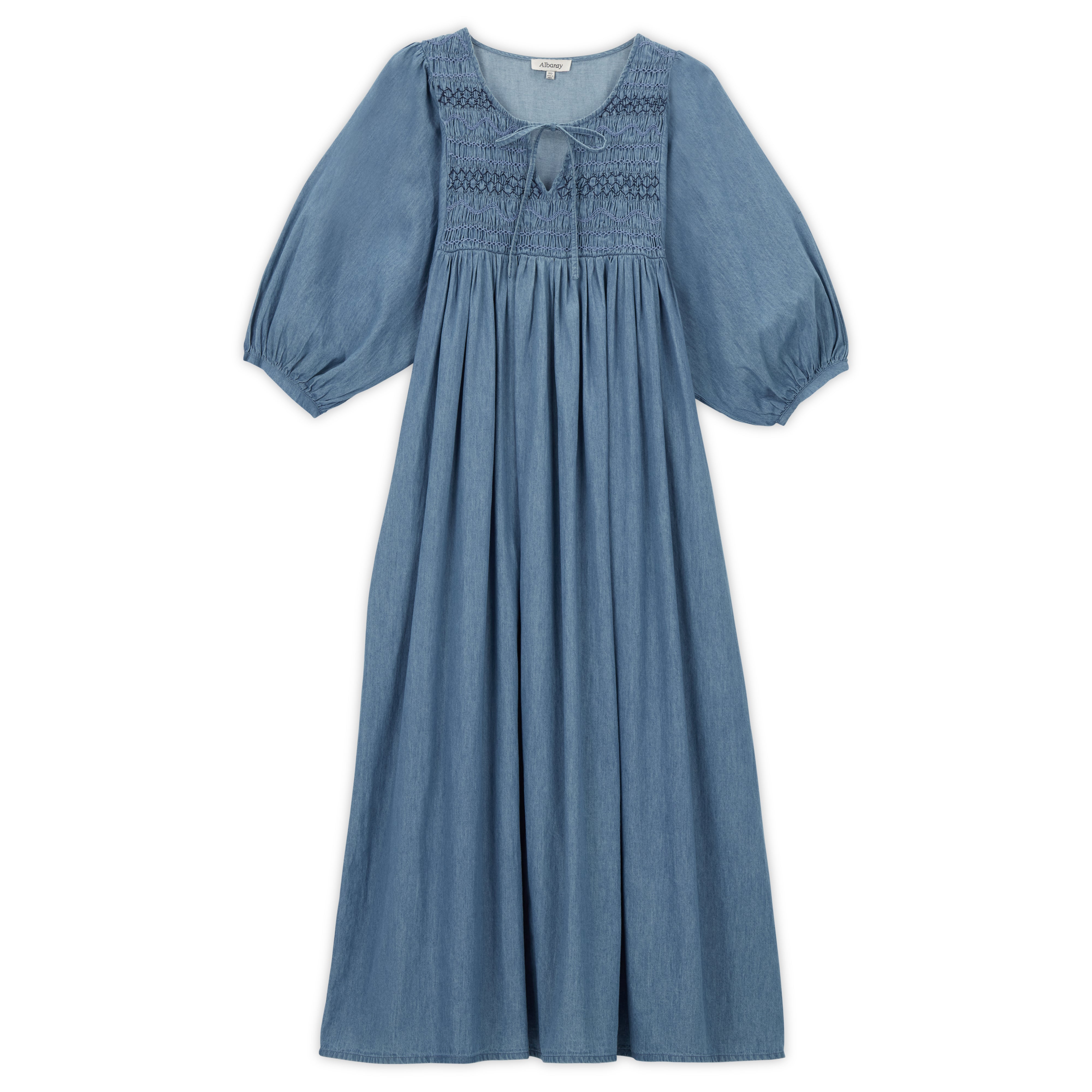 Smocked Denim Dress – Albaray