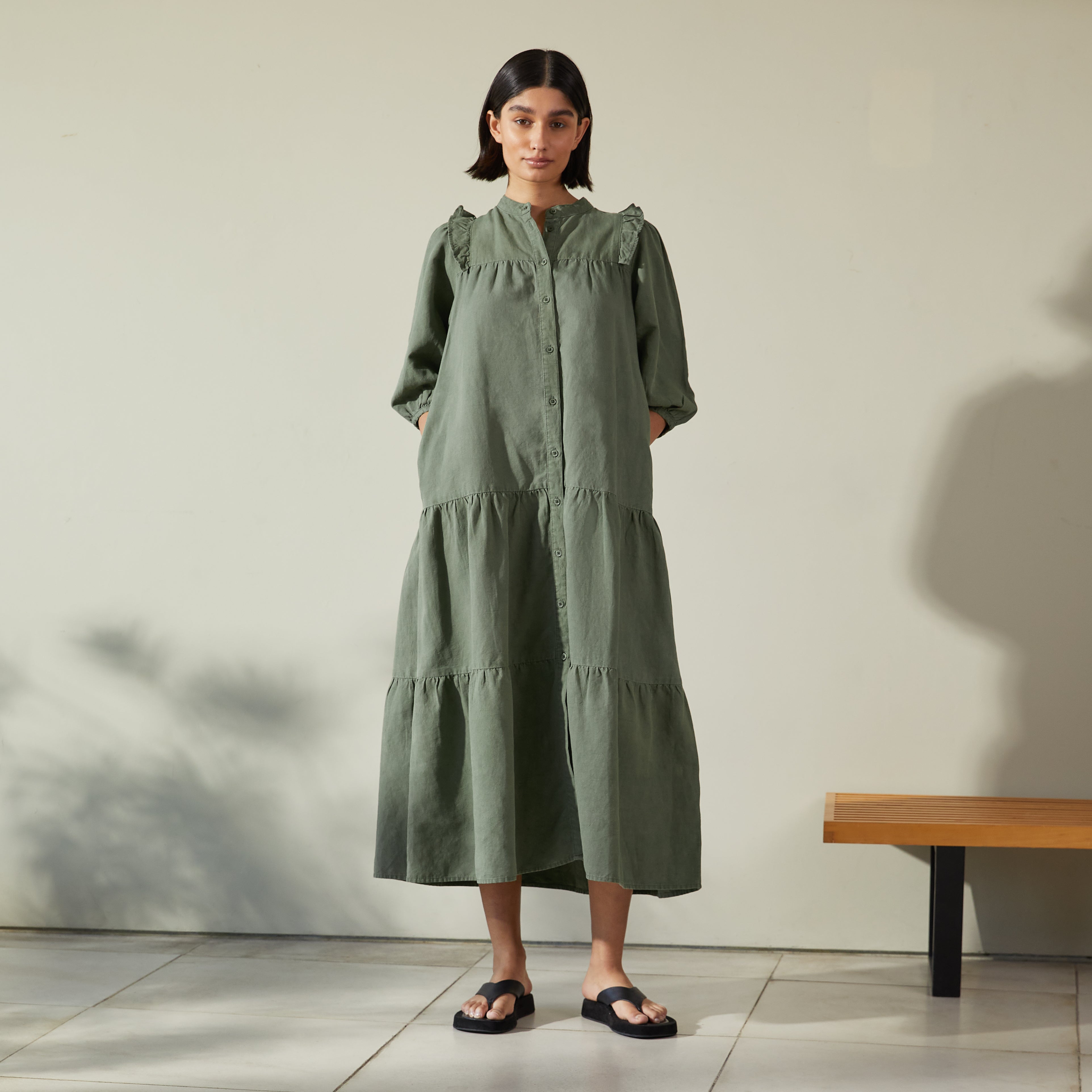 Linen 2025 ruffle dress